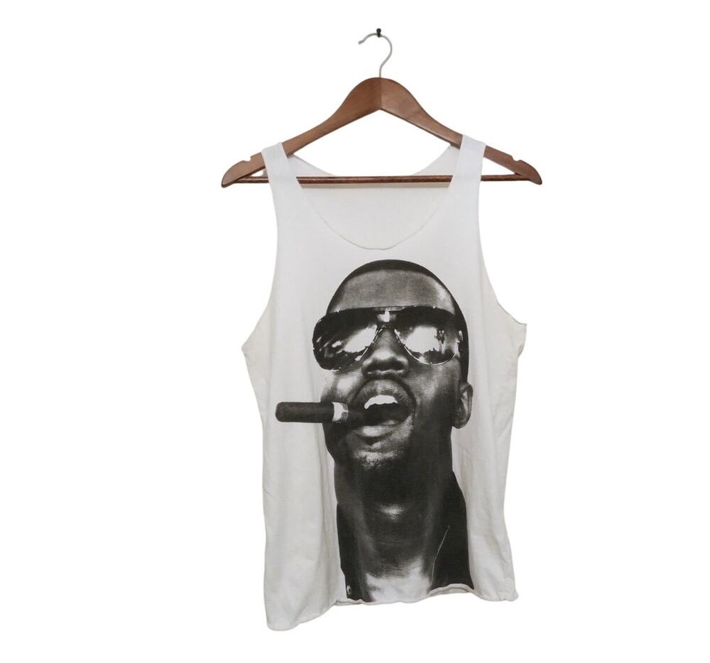 Vintage Y2K Kanye Graphic Tank Top Black White Sleeveless Shirt Ye Yeezy SZ ?